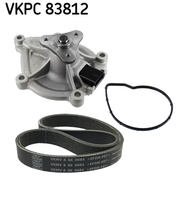 Pompa acqua + Kit cinghia Poly V - VKMC 33843 SKF